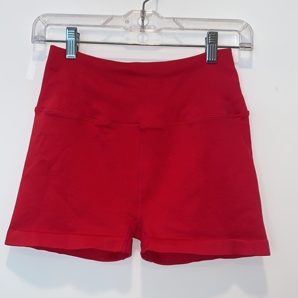 Spiritual Gangster X PINK by Victoria's Secret Neon Pink ribbed Bike Shorts M/L - Picture 7 of 9